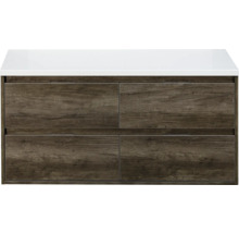 Wastafelonderkast met vier laden en houtlook