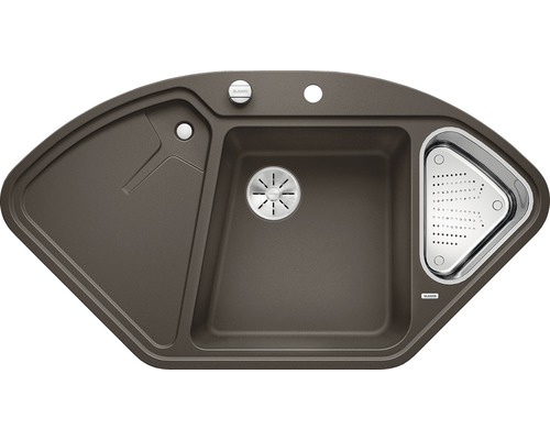 Hoekspoelbak met afdruiprek en zeef