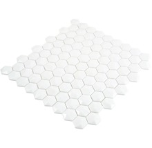 Mozaïektegel glas Arctic 01 hexagon wit 30x29 cm-thumb-3
