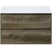 SANOX Badkamermeubelset Porto met wastafelblad 58x90,2x50 cm nebraska eiken