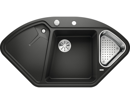 Hoekspoelbak van composiet met afdruipvlak en zeefschaal