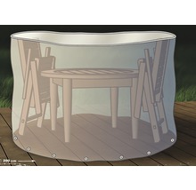 Afdekking voor tuintafel en stoelen op een terras