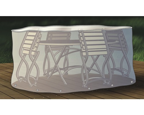 Beschermhoes over tuintafel en tuinstoelen