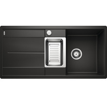 Spoelbak van silgraniet met afdruipvlak en roestvrijstalen inzet