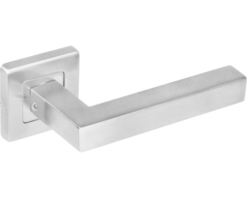 Roestvrijstalen deurklink met vierkant rozet