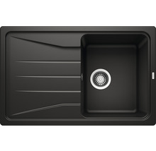 Zwarte spoelbak met afdruiprek en afvoergarnituur