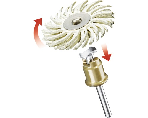 Roterende borstel met schacht voor schuurwerkzaamheden