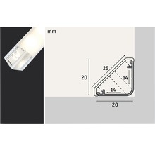 Ledprofiel met afmetingen