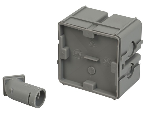 Inbouwdoos en invoertule van kunststof