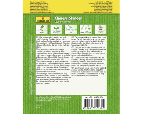 FloraSelf Chinese Slangen komkommerzaden verpakking