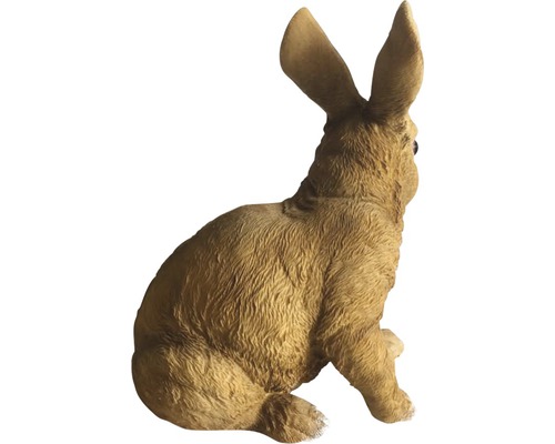 Decoratief zittend haasfiguur van kunststeen voor de tuin