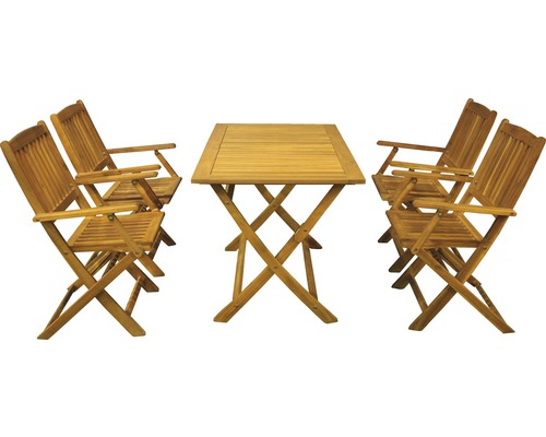 GARDEN PLACE Tuinset Cara acaciahout eettafel met 4 stoelen