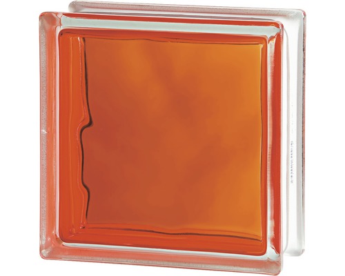 Glasblok oranje wolk Brilly 19x19x8 cm