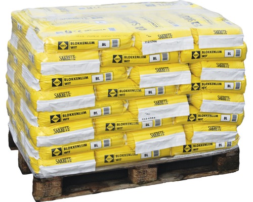 Palette met Säkrete blokkenlijm