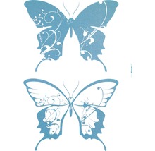 Twee vlindermotieven met bloemmotieven