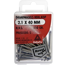 Draadnagels 2.1 x 40 millimeter, roestvrijstalen nagels in kunststof verpakking