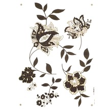 Decoratief bloemmotief met bladeren en bloemen