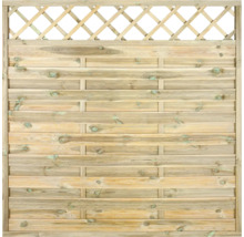 Houten schutting met ruitpatroon