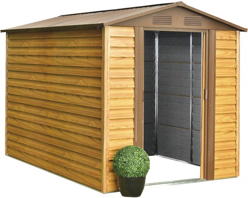 Tuinhuis met houteffect en open deur