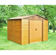Tuinhuis met dubbele deur in de tuin