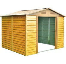 Tuinhuis met open ingang.