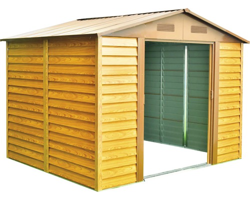 Tuinhuis met open ingang.