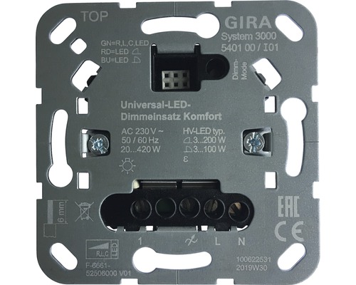 GIRA System 3000 Universele LED touchdimmer Comfort 3-100 W (R,L,C) 540100