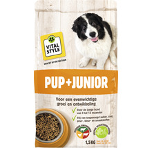 VITALSTYLE Hondenvoer PUP + JUNIOR hondenbrokken 1,5kg