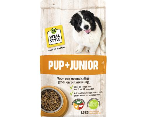 VITALSTYLE Hondenvoer PUP + JUNIOR hondenbrokken 1,5kg