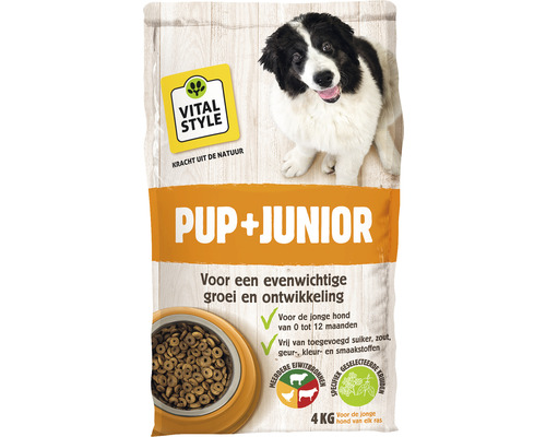 VITALSTYLE Hondenvoer PUP + JUNIOR hondenbrokken 4 kg