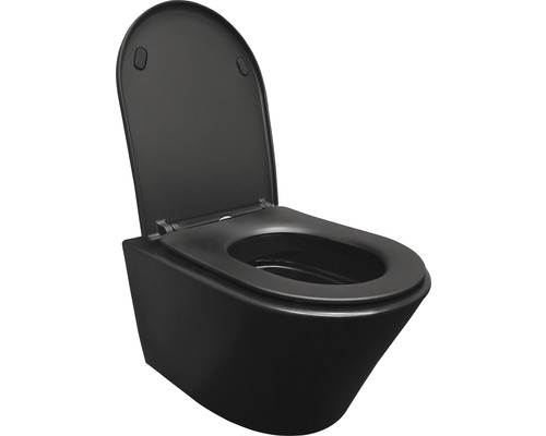 Spoelrandloos toilet Dark incl. softclose wc-bril met quick-release