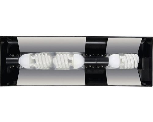 Zwart omlijste lamp met meerdere spaarlampen