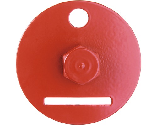 Ronde metalen schijf met gat en sleuf