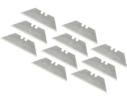 Tien trapeziumvormige messen van metaal