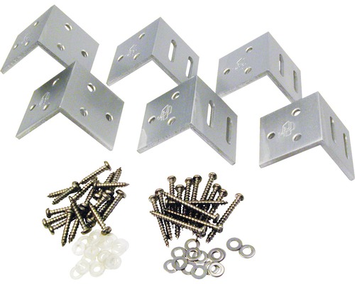ELEPHANT Hoekbeslag aluminium incl. schroeven set 6 st. ELEPHANT Hoekbeslag aluminium incl. schroeven set 6 st.