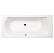 Rechthoekig bad bovenaanzicht met afvoer