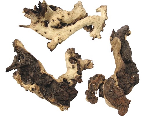 Drie stukken wortelhout voor aquaria