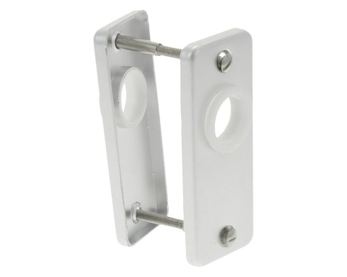 Metalen houder met schroeven en kunststof ringen