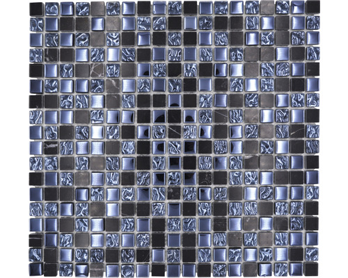 Mozaïektegel glas Crystal XCM M860 zwart 30,5x32,5 cm