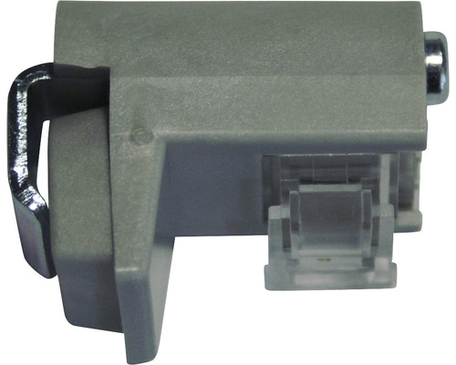 Grijze kunststof behuizing met metalen beugel