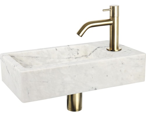 Wastafel van marmer met kraan