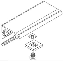 Profielrail met accessoires voor montage