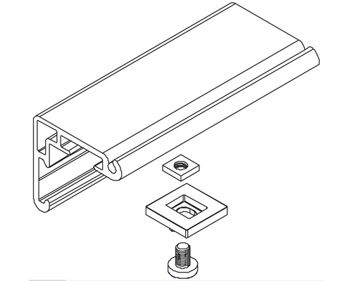 Profielrail met accessoires voor montage