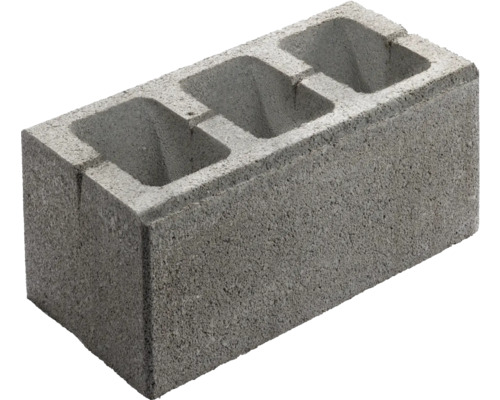 LUSIT Muursteen driedelig grijs 40 x 20 x 16,5 cm Betonnen holle bouwsteen