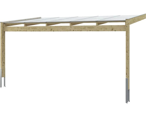 Houten carport met transparant dak