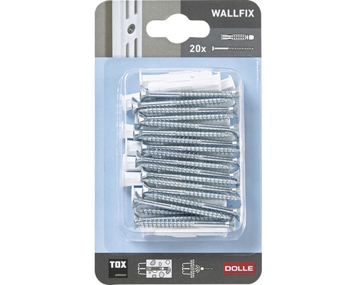 Verpakking met 20 schroeven en pluggen voor wandmontage