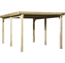 Houten carport met zes steunen