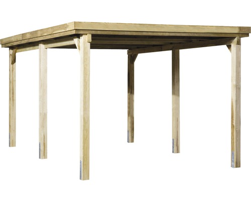 Houten carport met zes steunen