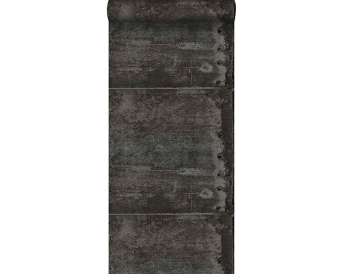ORIGIN Vliesbehang 337227 Matières - Metal grote verweerde metalen platen blauw/zwart