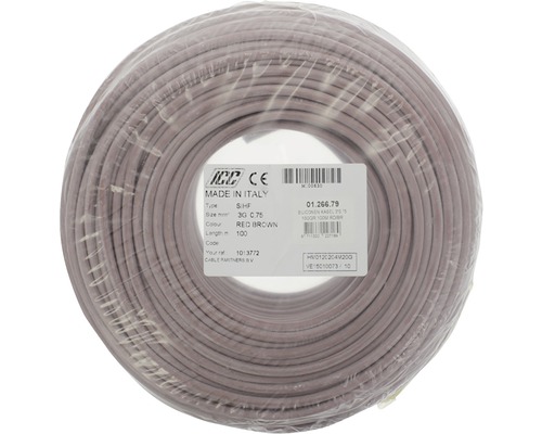 Rodebruine siliconenkabel rol 3G0,75